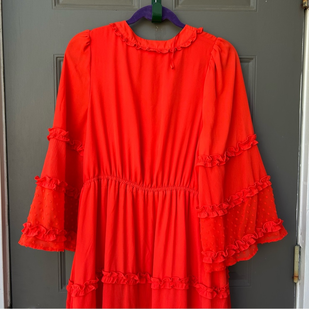 Alexie Orange Ruffle Dress - Picture 4 of 10